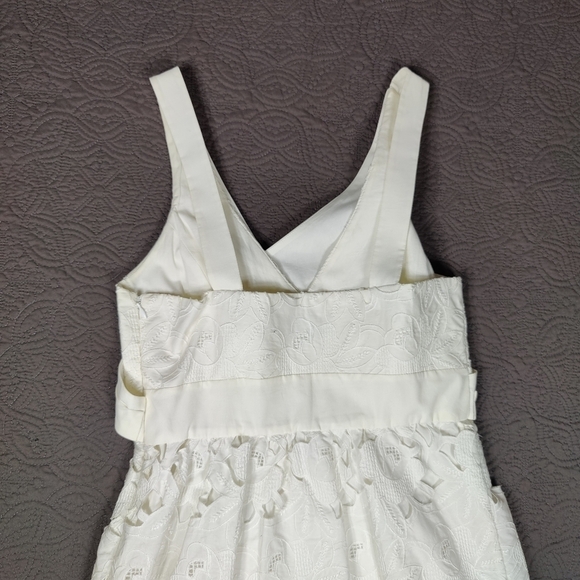 Tibi Southern Belle Dress Mini  White Size 2 Lace Embroidered Coquette Bridal  - Picture 6 of 14